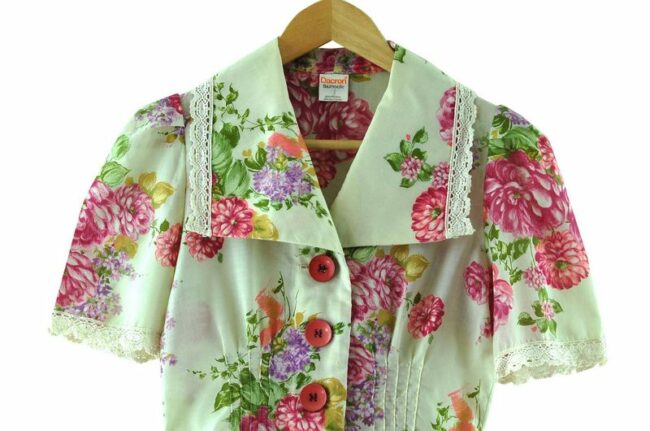 Front Top Broderie Anglaise 70s Floral Top