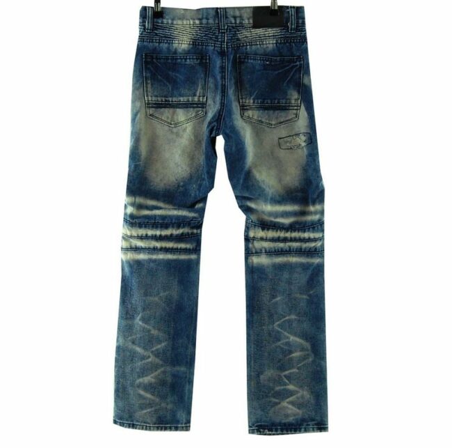 Back Blue Acid Wash Distressed Jeans