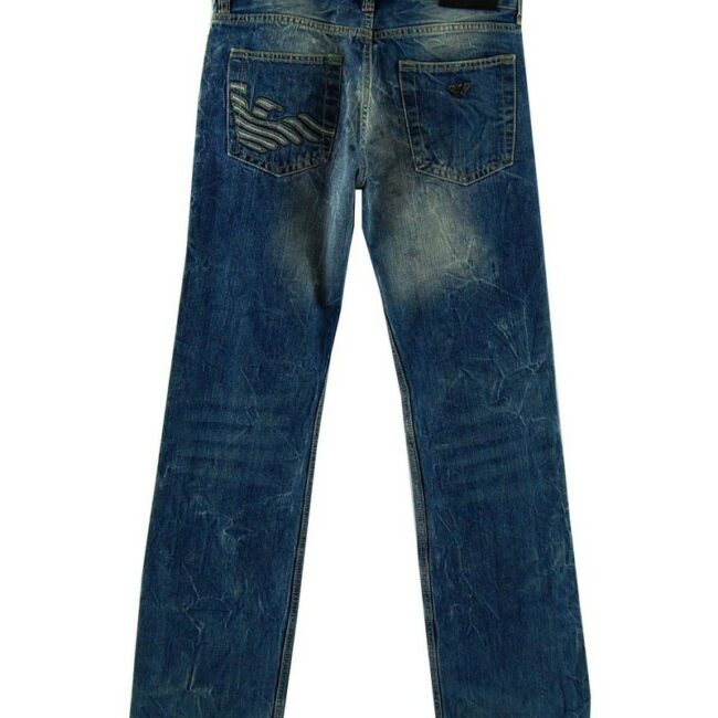 Back of Armani Blue Acid Wash Jeans