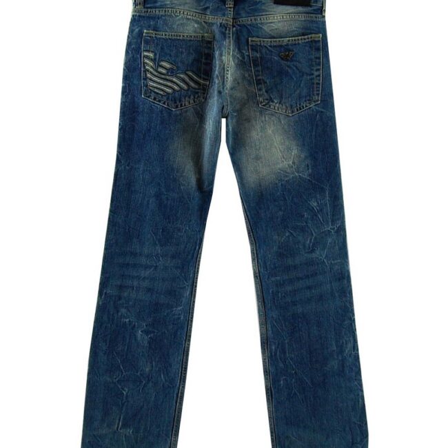 Back of Armani Blue Acid Wash Jeans