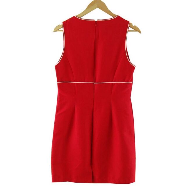 Back of Versace Versus Red Sleeveless Shift Dress