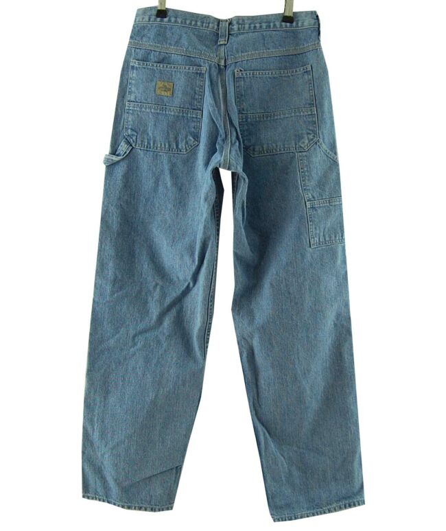 Back profile Lee Dungarees Blue Carpenter Jeans full length