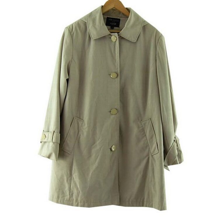 Cream Square Check Coat