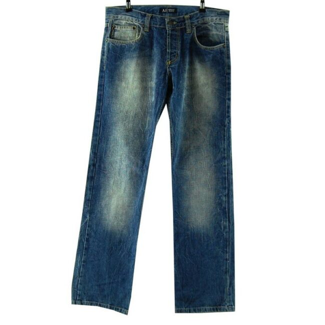 Front of Armani Blue Acid Wash Jeans