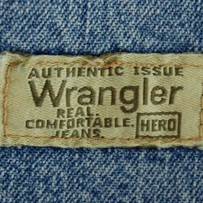 Wrangler Blue Denim Carpenter Jeans label