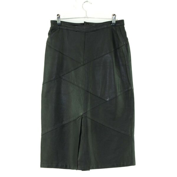 Black Leather Midi Pencil Skirt 