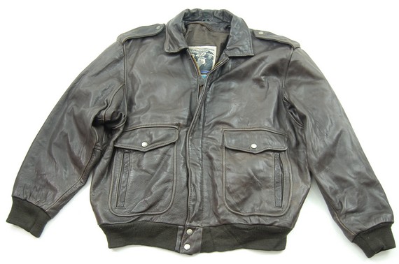 Recycled Brown Vintage Leather Bomber Jacket 