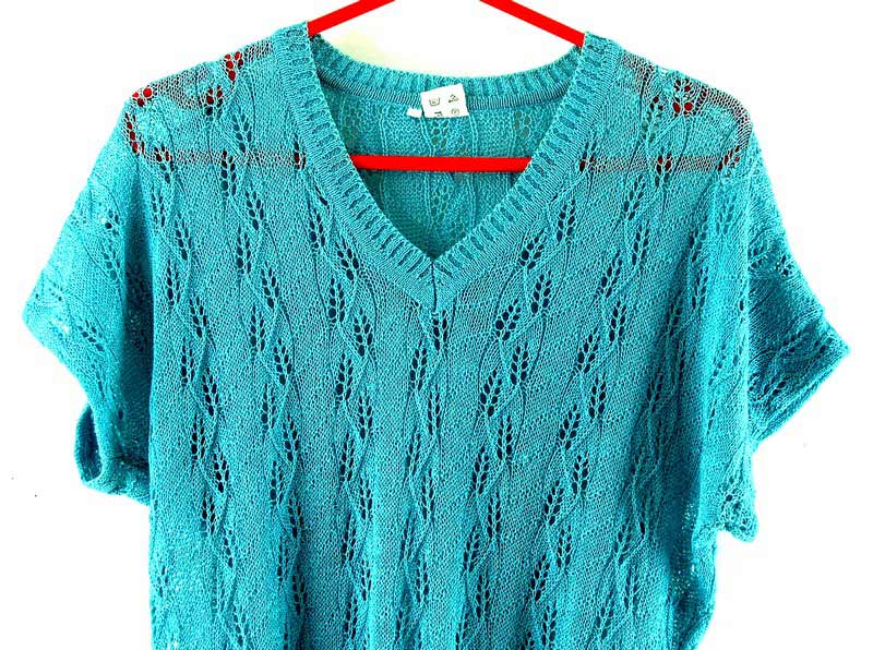Blue Vintage 80s Top - Blue 17 Vintage Clothing