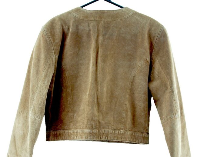 Back of Brown 80s Cropped Suede Jacket