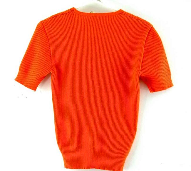 Back of Orange 70s Top Womens