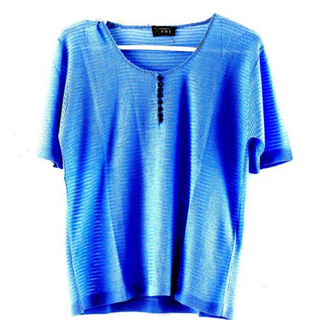 Blue Honeycombe Vintage 80s Top