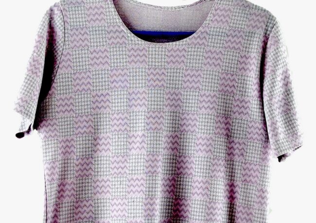 Front close up image of Lilac Glitter 70s Top Womens
