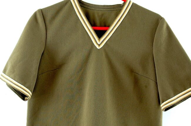 Front close up of Brown 70s Top Womens