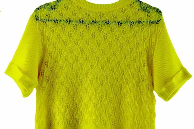 Front close up of Rib Knit 70s Top Womens