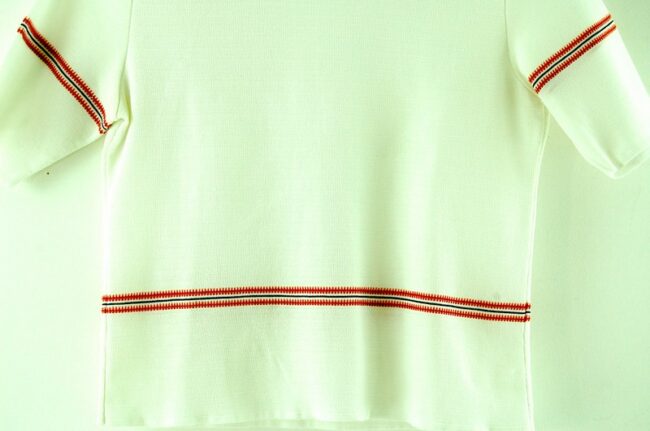 Front close up of White 70s Top Womens