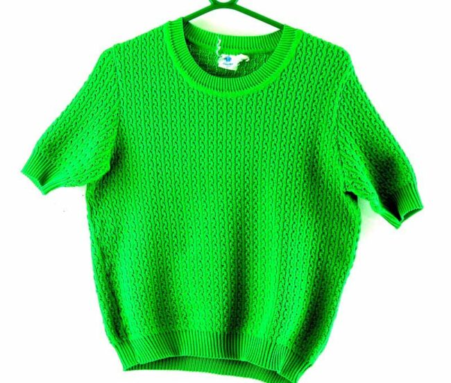 Front of Green 70s Top Womens