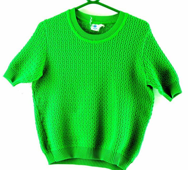 Front of Green 70s Top Womens