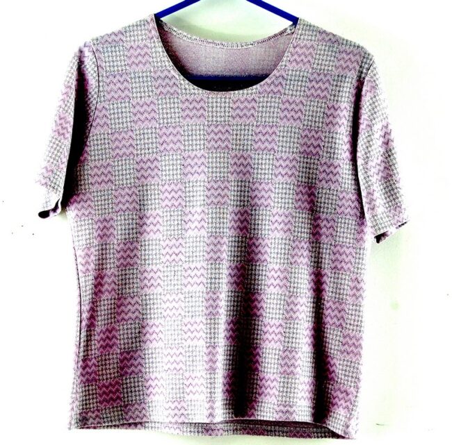 Lilac Glitter 70s Top Womens