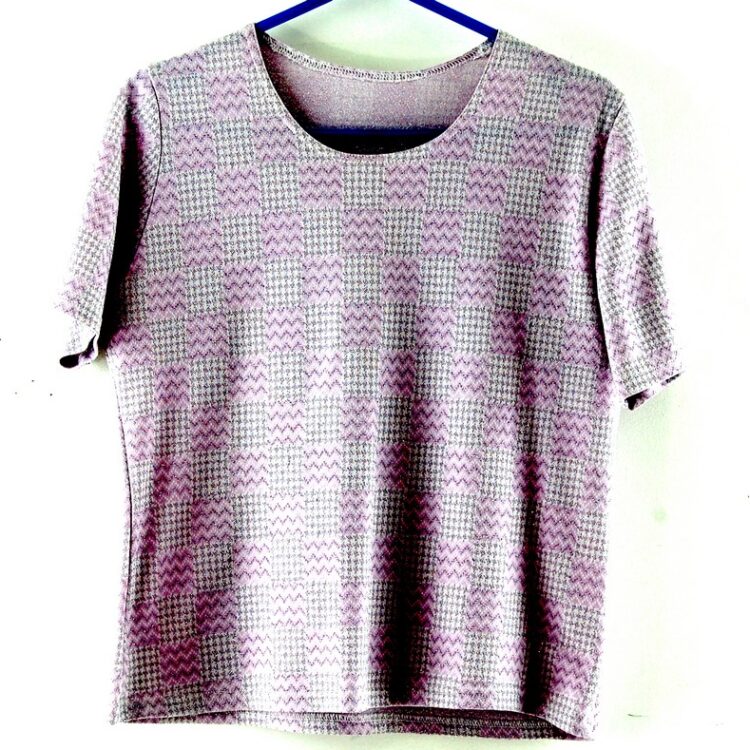 Lilac Glitter 70s Top Womens