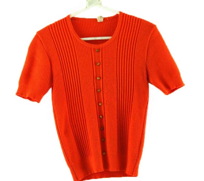 Orange 70s Top Womens