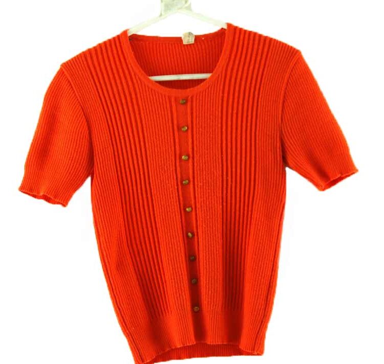 Orange 70s Top Womens