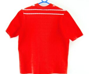 Red 70s Top Womens