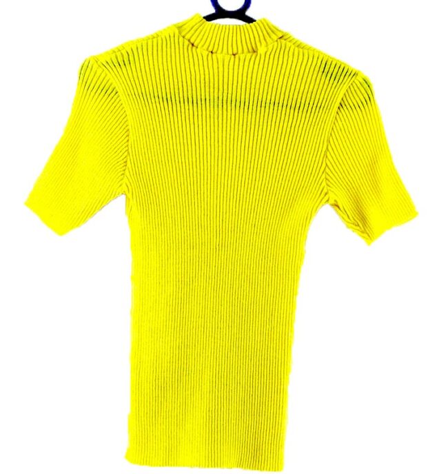 Reverse side of Yellow Ribbed 70s Top Womens