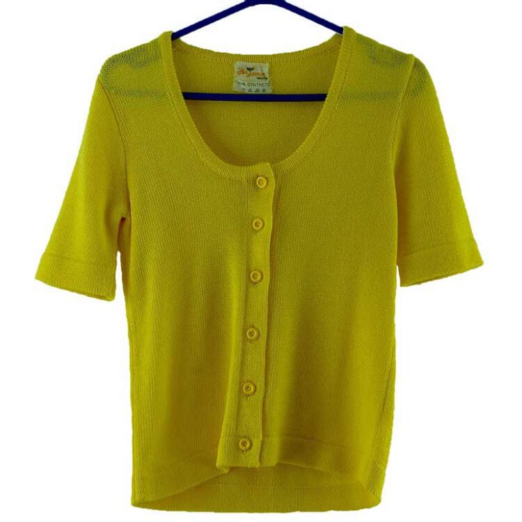 Yellow-Knit-70s-Top-Womens