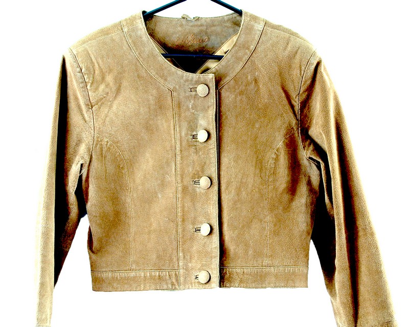 Brown 80s Cropped Suede Jacket