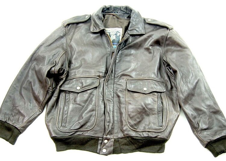 Brown Vintage Leather Bomber Jacket