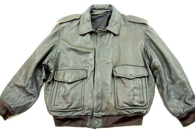 Mens Brown Leather Bomber Jacket