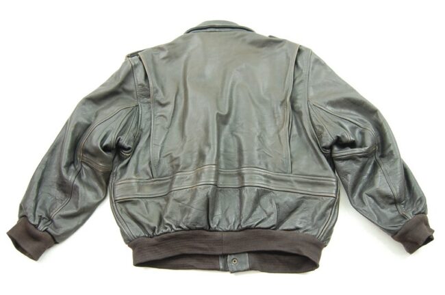 Reverse side of Mens Brown Leather Bomber Jacket
