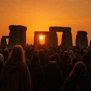 Cloth Recycle Bin Near Me and Stonehenge celebrations. Image G Jones